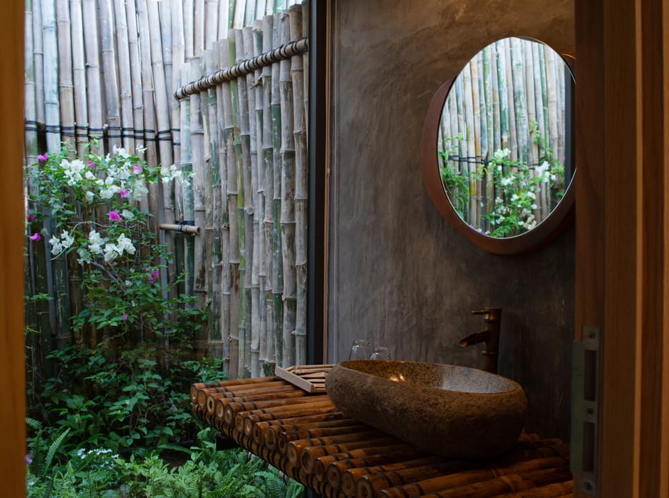 Xóm 5 - Sala Garden | Bathroom | Free toiletries, hair dryer, bathrobes, slippers
