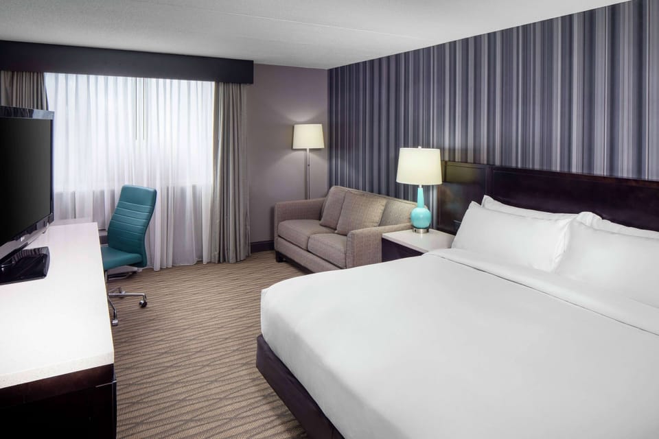 In-room safe, desk, laptop workspace, blackout drapes