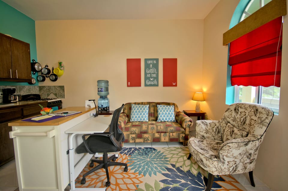 Deluxe Apartment, 1 King Bed, Non Smoking, Kitchen | Living area | Flat-screen TV, streaming services