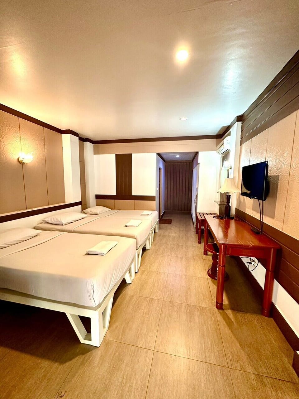 Basic Triple Room ( 3 Single Beds) | Desk, blackout drapes, soundproofing, free WiFi