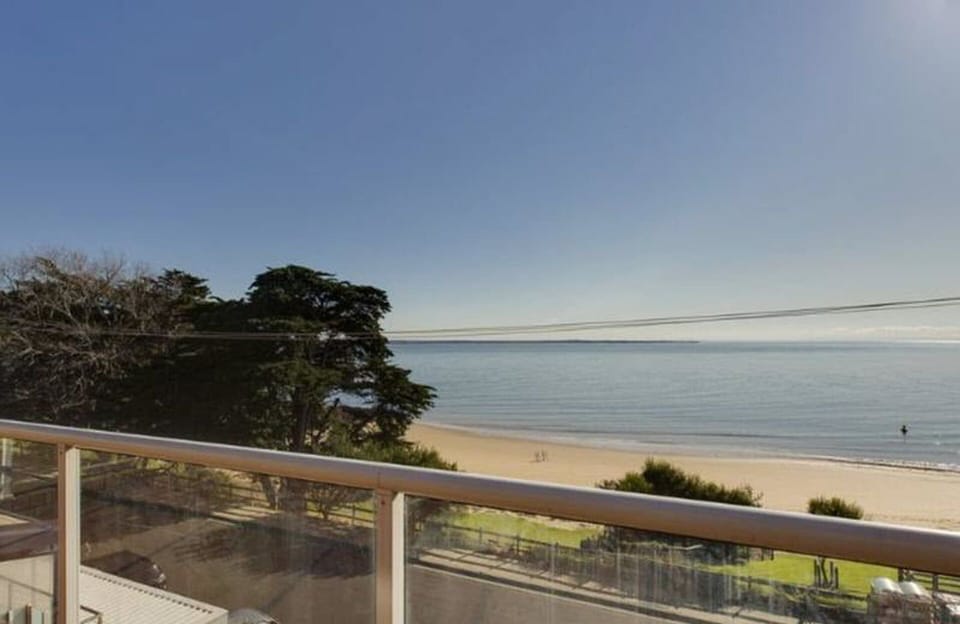 View from the deck out towards the Mornington Peninsula and French Island.
