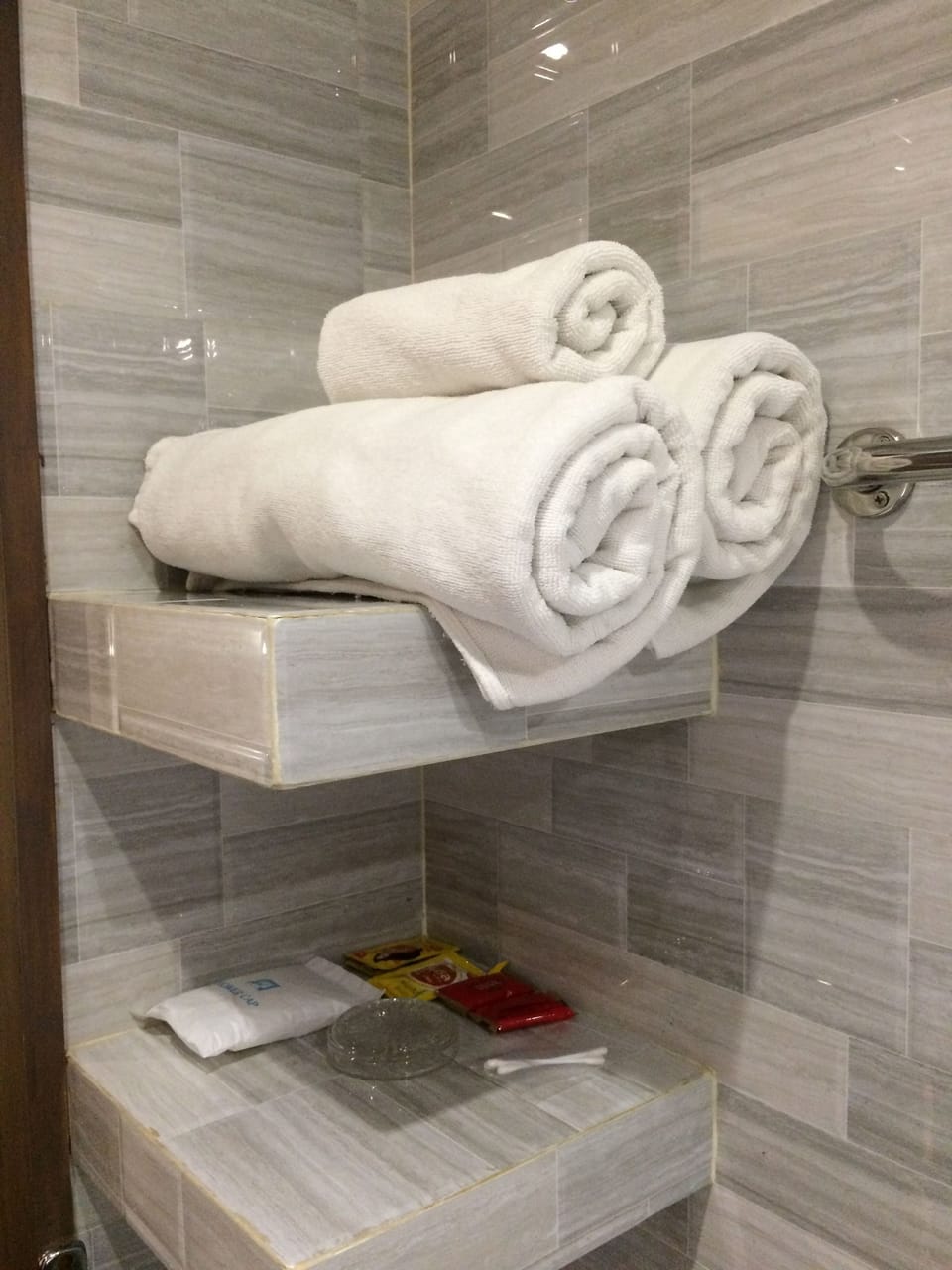 Free toiletries, hair dryer, slippers, towels