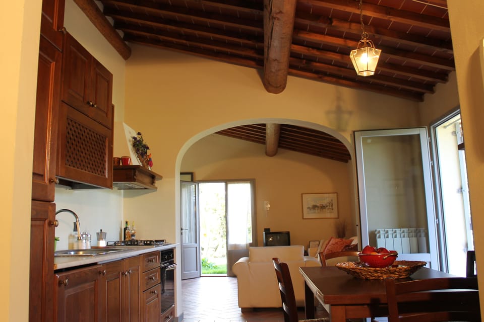 Family Apartment, 2 Bedrooms, Ground Floor (Rosa) | Private kitchen | Full-size fridge, microwave, oven, stovetop