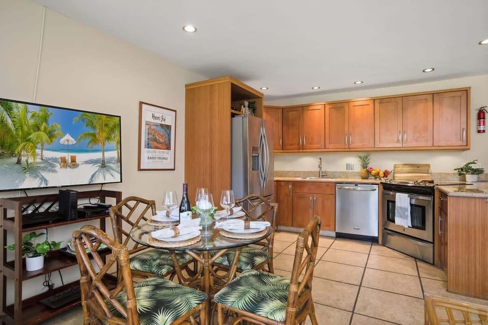 Dining table seats four