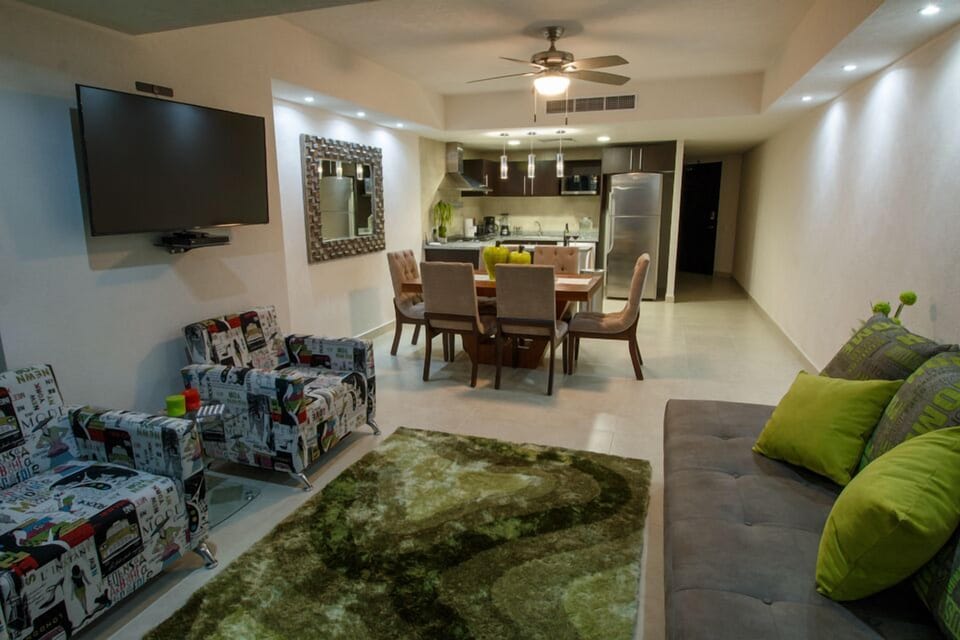 Living room with cable TV