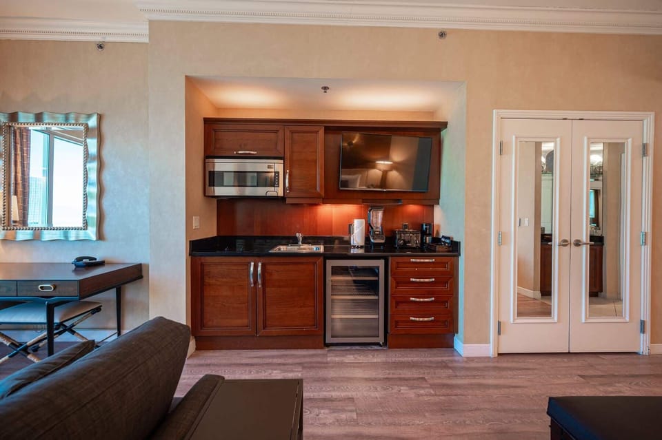 Kitchenette - microwave, beverage cooler, sink, coffee maker, toaster