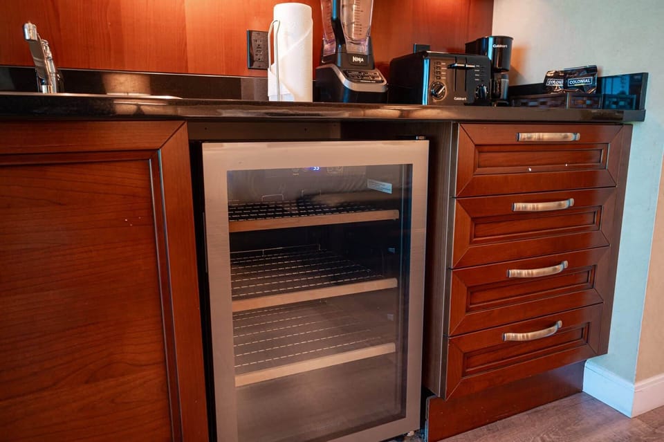 Kitchenette - microwave, beverage cooler, sink, coffee maker, toaster