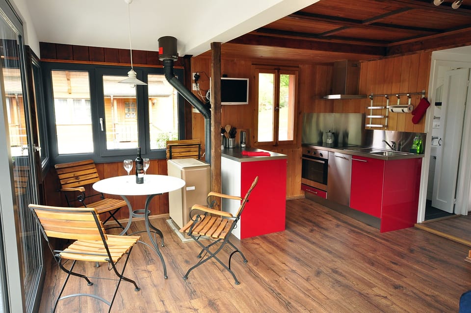 Fully equipped kitchen and inside dining for 4.