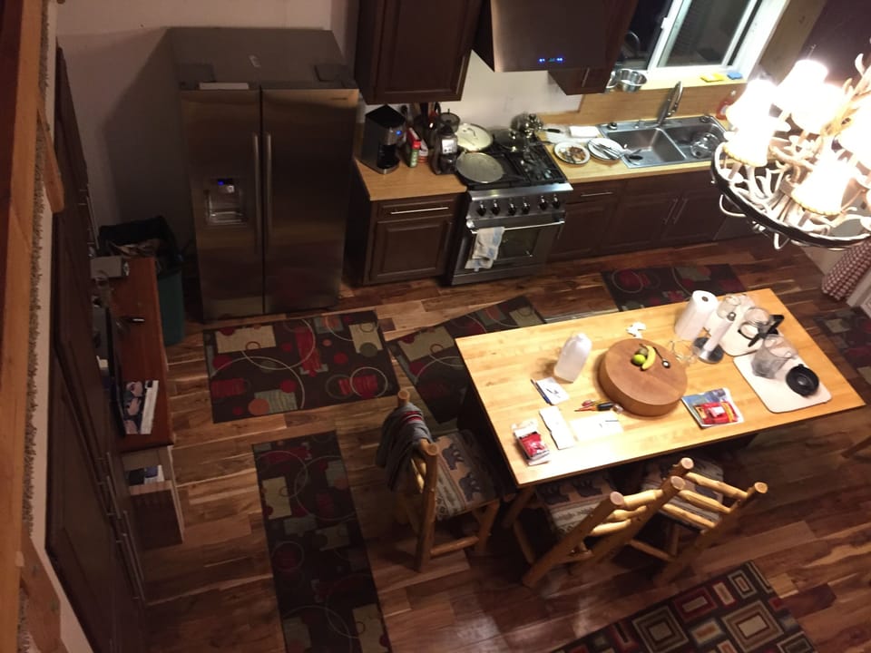 Spacious Kitchen with Butcher block center island...
