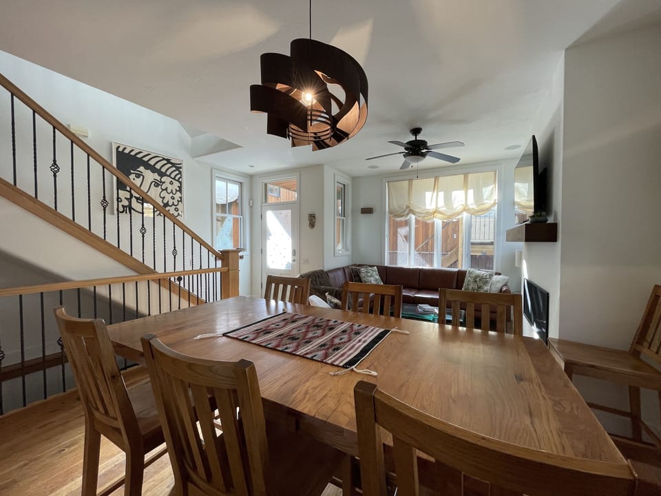 Dining table, seats 6. 