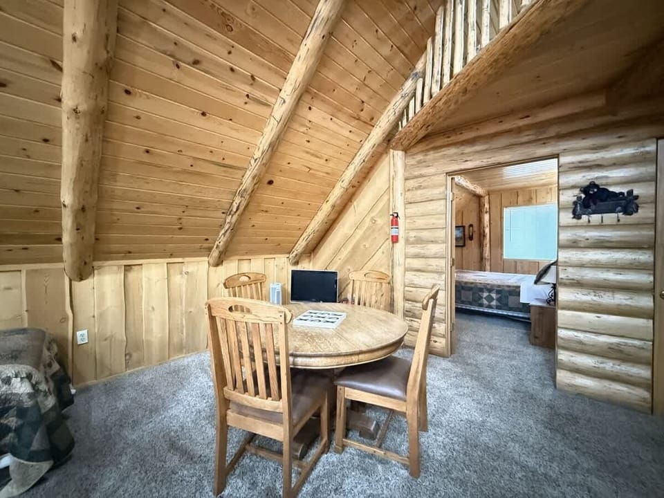 Small seating area upstairs.