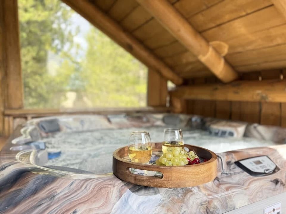 Relax and enjoy the hot tub.