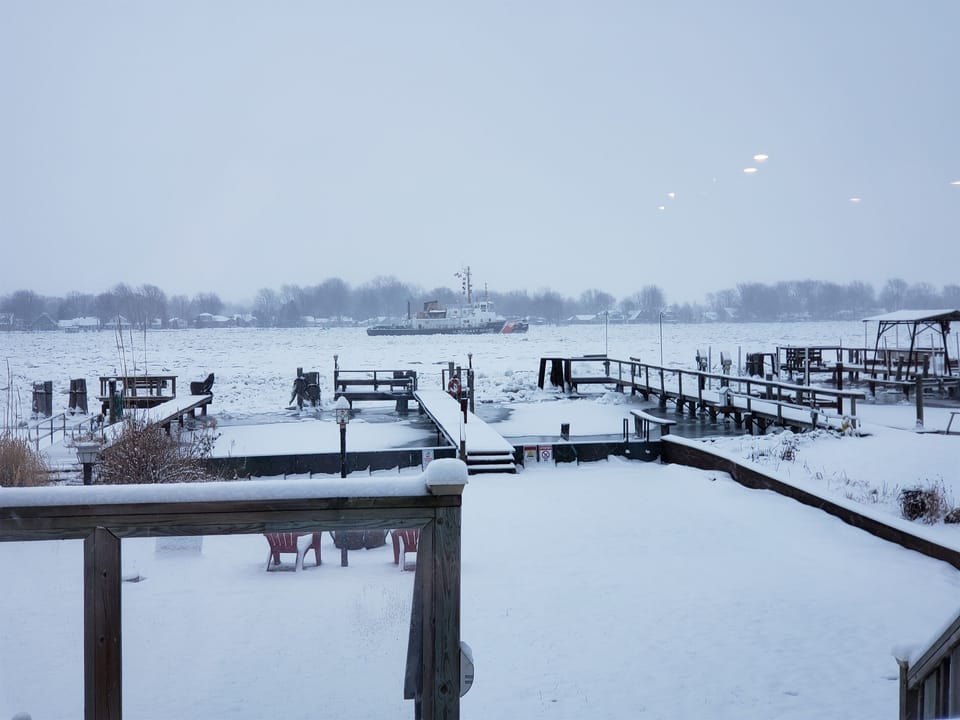 Wintertime view from deck