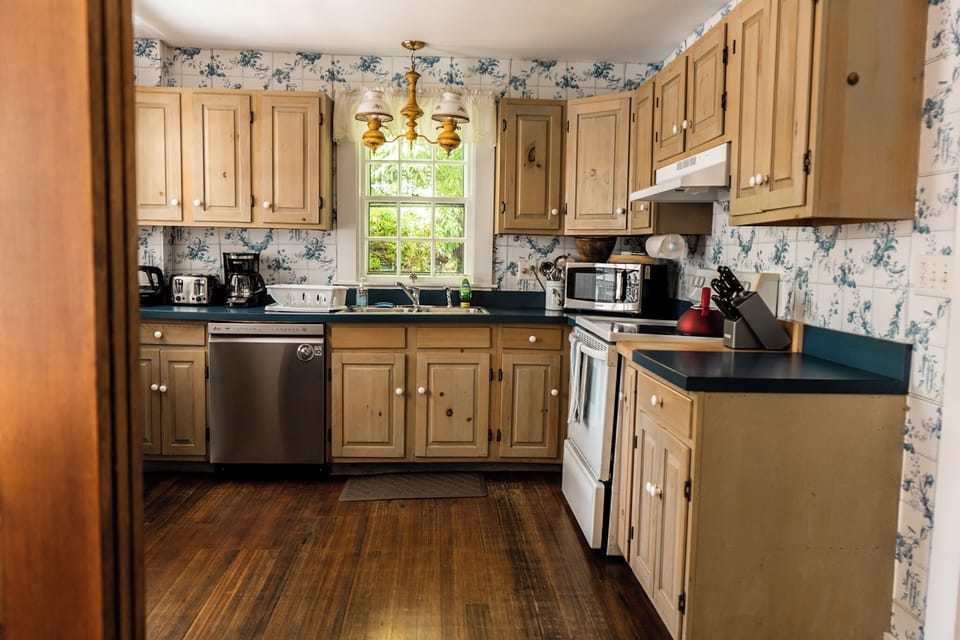 Side door of the home enters into the kitchen