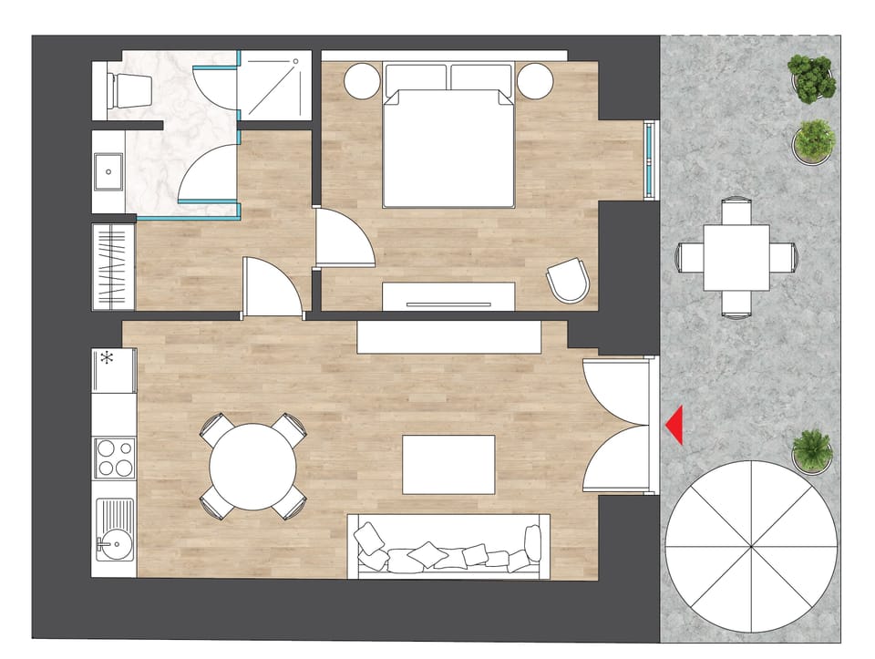 Design Apartment, 1 Bedroom (Nephalion) | Egyptian cotton sheets, premium bedding, memory foam beds, in-room safe
