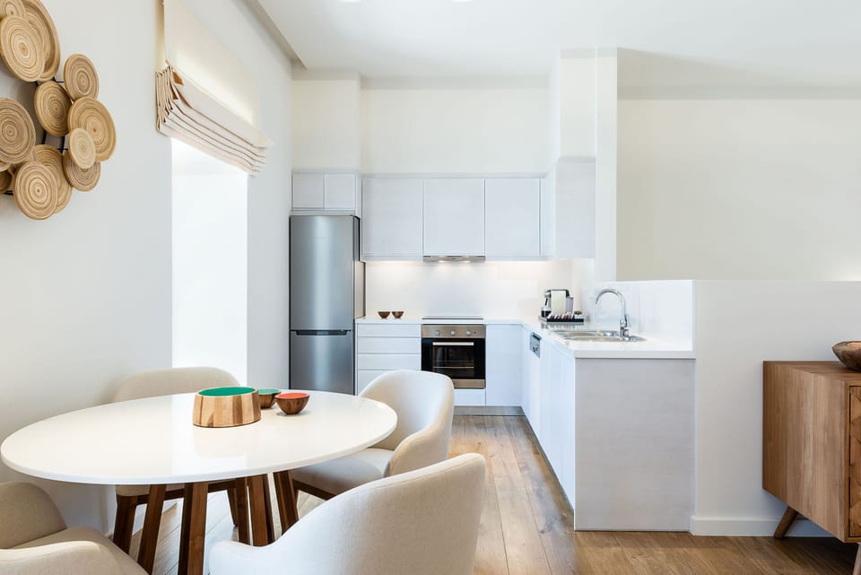 Design Apartment, 2 Bedrooms (Idomeneus) | Private kitchen | Full-size fridge, oven, stovetop, coffee/tea maker