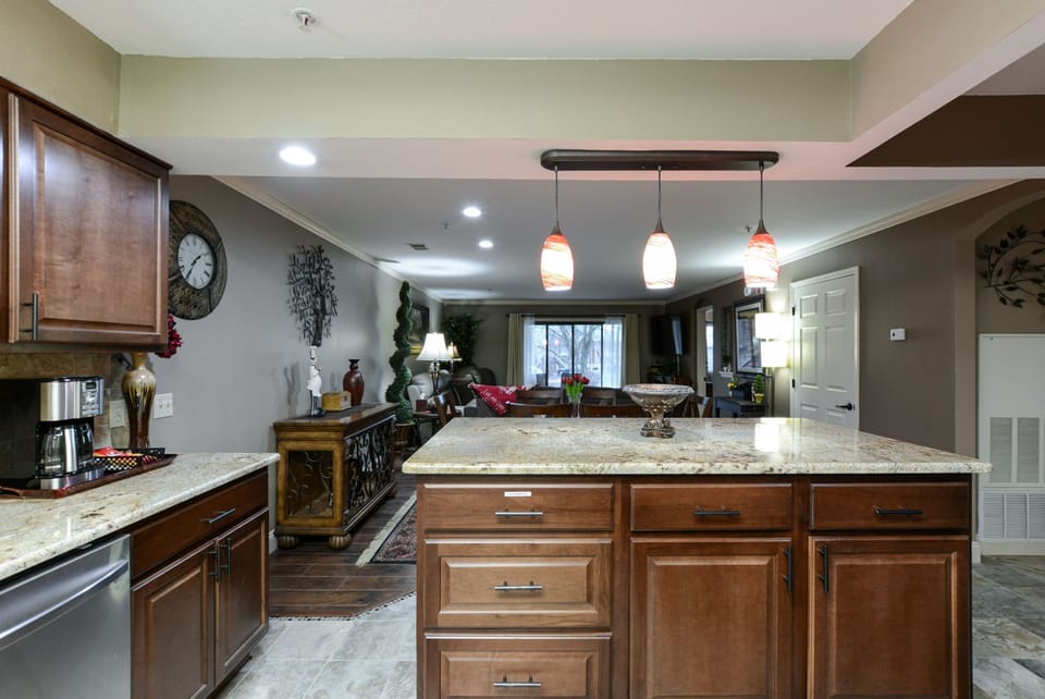 Kitchen Bar area with Bar Stools