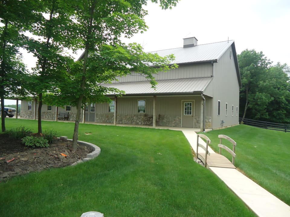 Sunset Apartment is on the far right of the barn. 