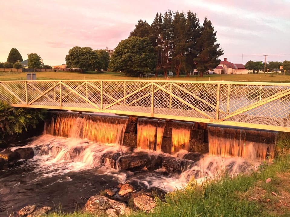 The weir at golden hour.