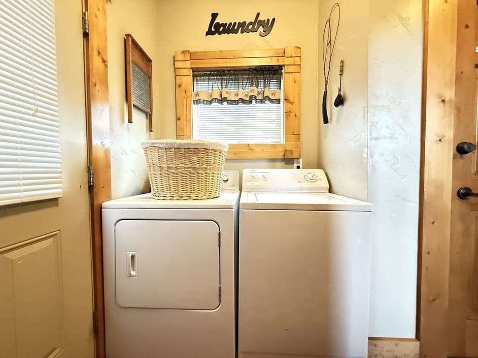 Full size washer and dryer available for your use during your stay. Laundry soap is provided to you during your stay.