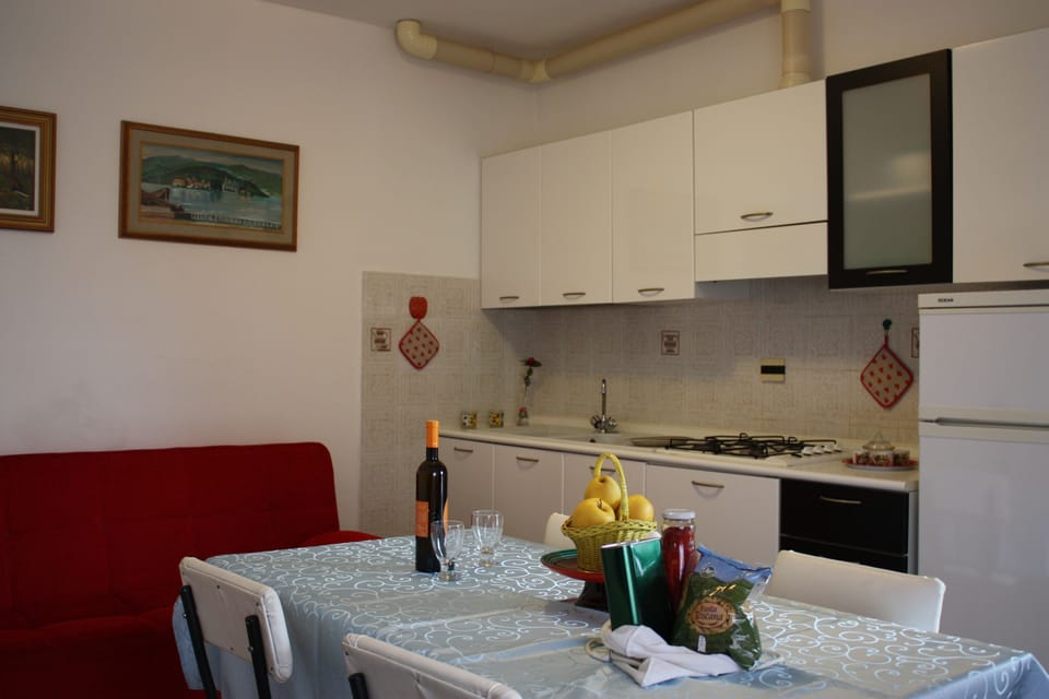 Apartment, 1 Bedroom | Private kitchen | Fridge, stovetop, cookware/dishes/utensils