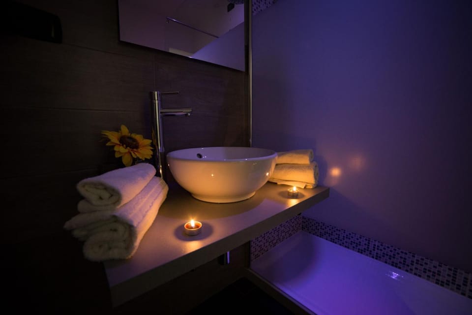 Shower, free toiletries, hair dryer, bidet