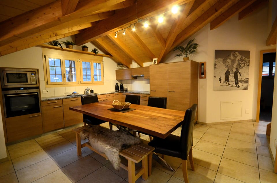 Open plan kitchen, dining and lounge