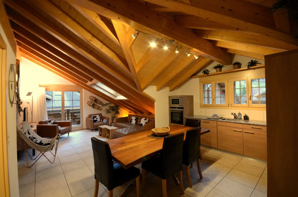 Open plan kitchen, dining and lounge