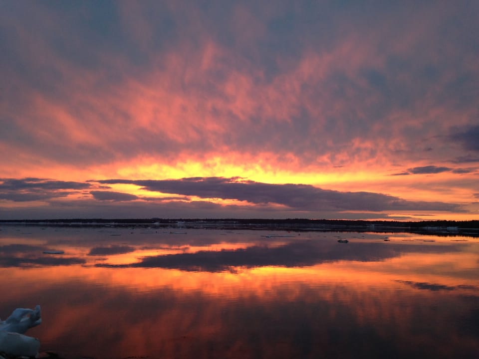 Sunset at Hadley point beach a few miles away.