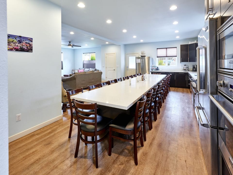 huge table with sitting up to 24 guests