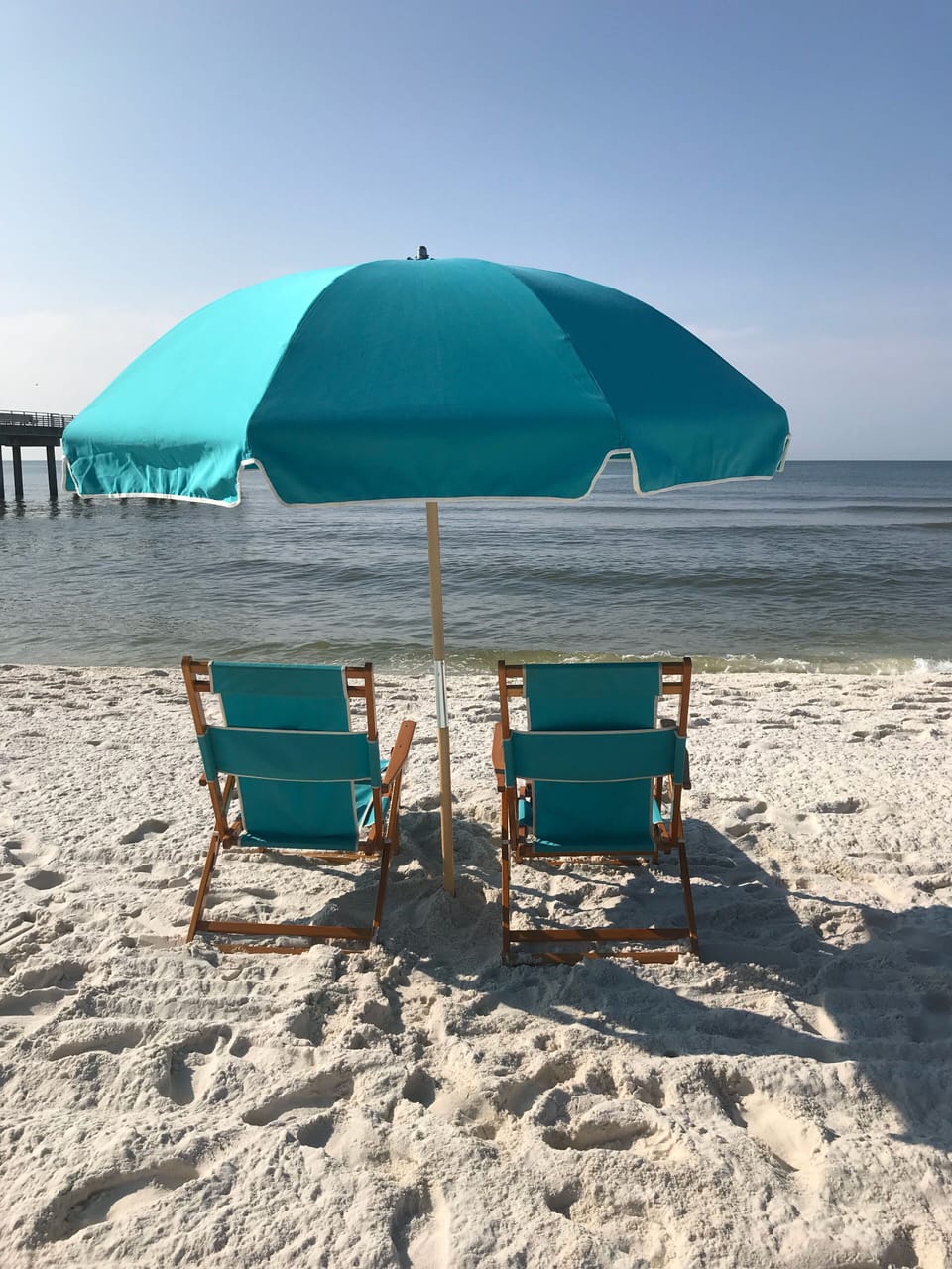Beach chairs and umbrella for two!  Provided free to our guests!