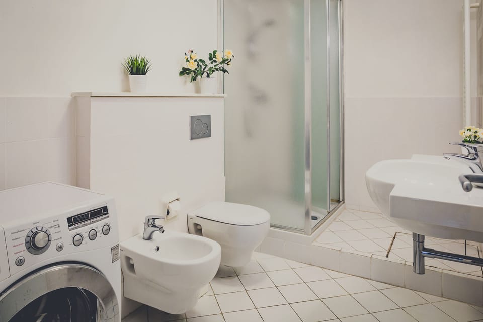 Shower, free toiletries, hair dryer, bathrobes