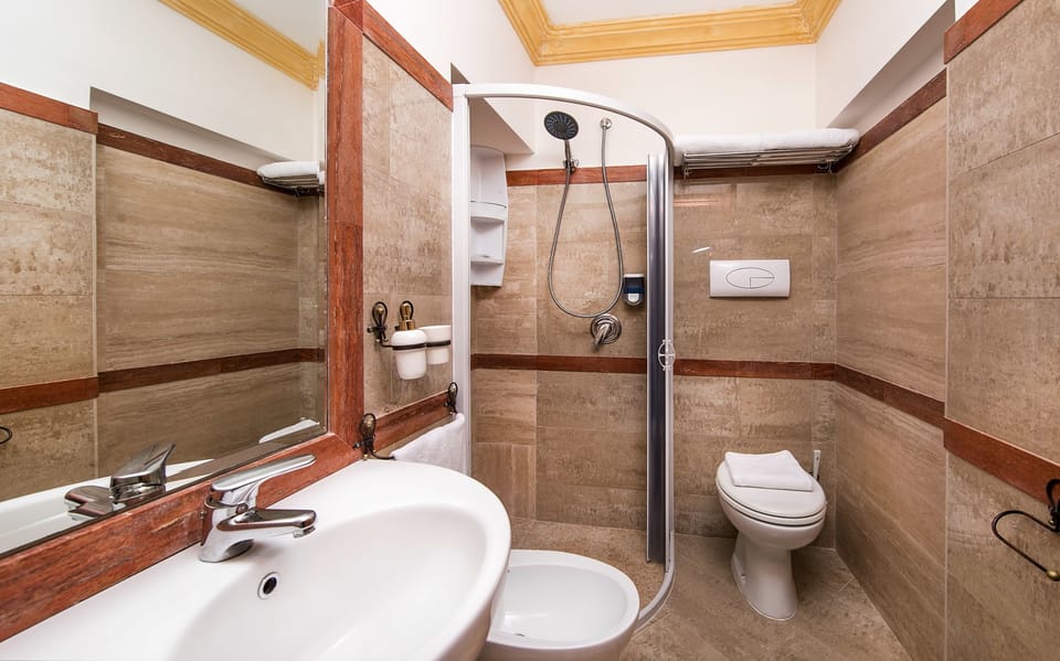 Standard Double Room | Bathroom | Shower, free toiletries, hair dryer, bidet