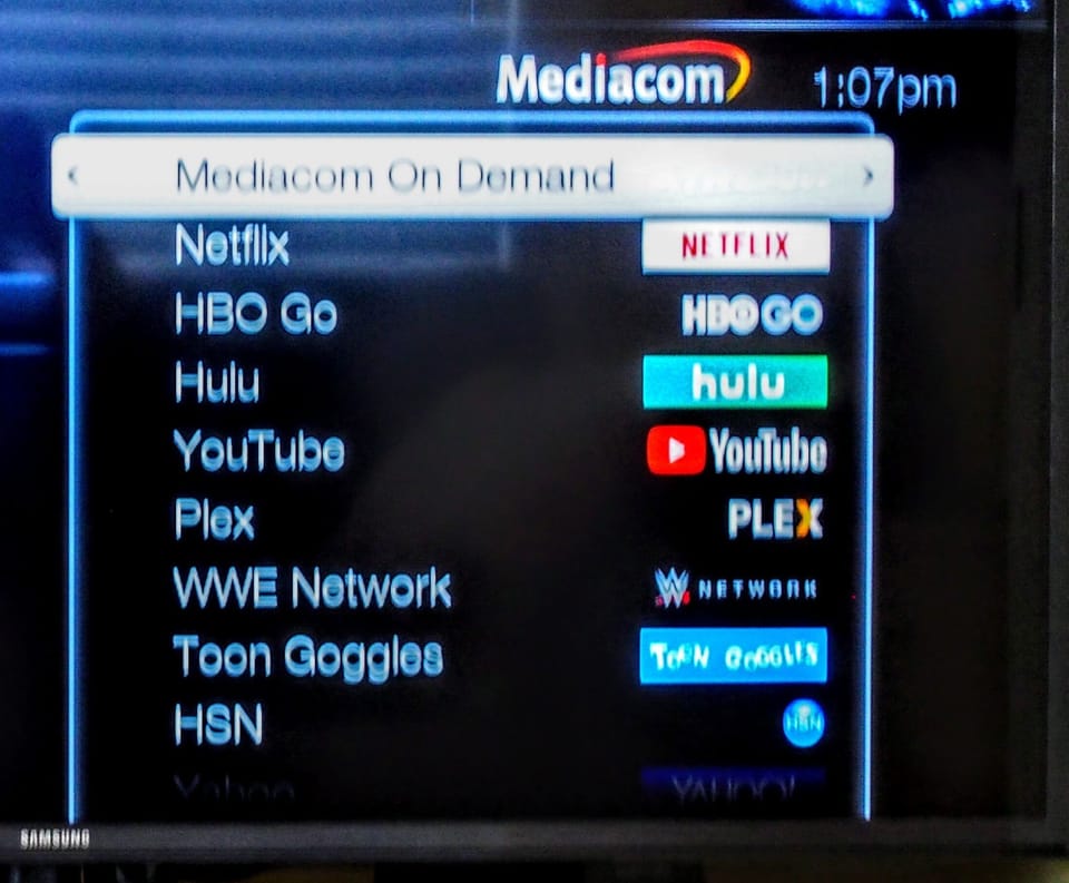 Each of the three high-def TVs has TiVo/Cable/HBO, plus apps.