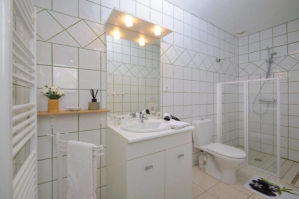 Double or Twin Room (Brins d'Herbes) | Bathroom | Shower, free toiletries, hair dryer, towels