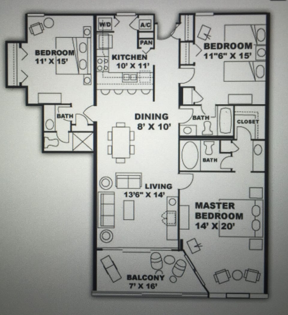 Floor plan Over 1.400 SF!
 Balcony overlooks Lagoon Pool and Beach!