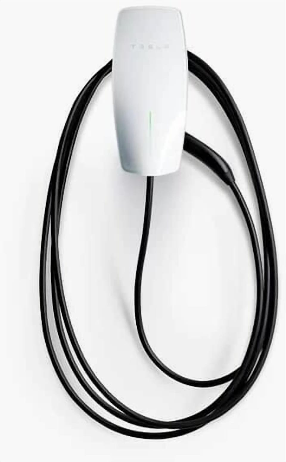 Tesla universal electric car charger in the garage. 