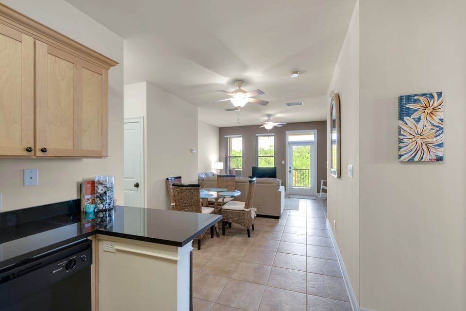Kitchen is open to Living and Dining