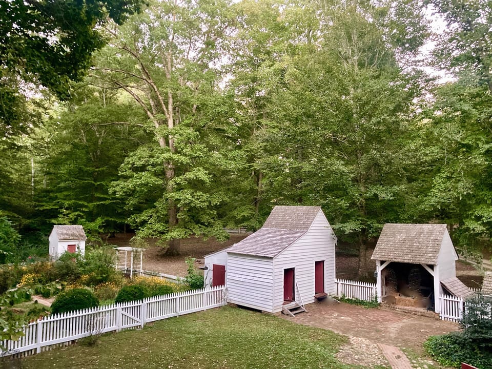 Garden,  garden shed, smokehouse, and woodshed