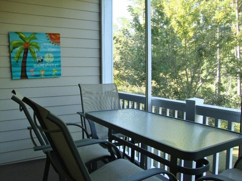 Porch overlooking golf course