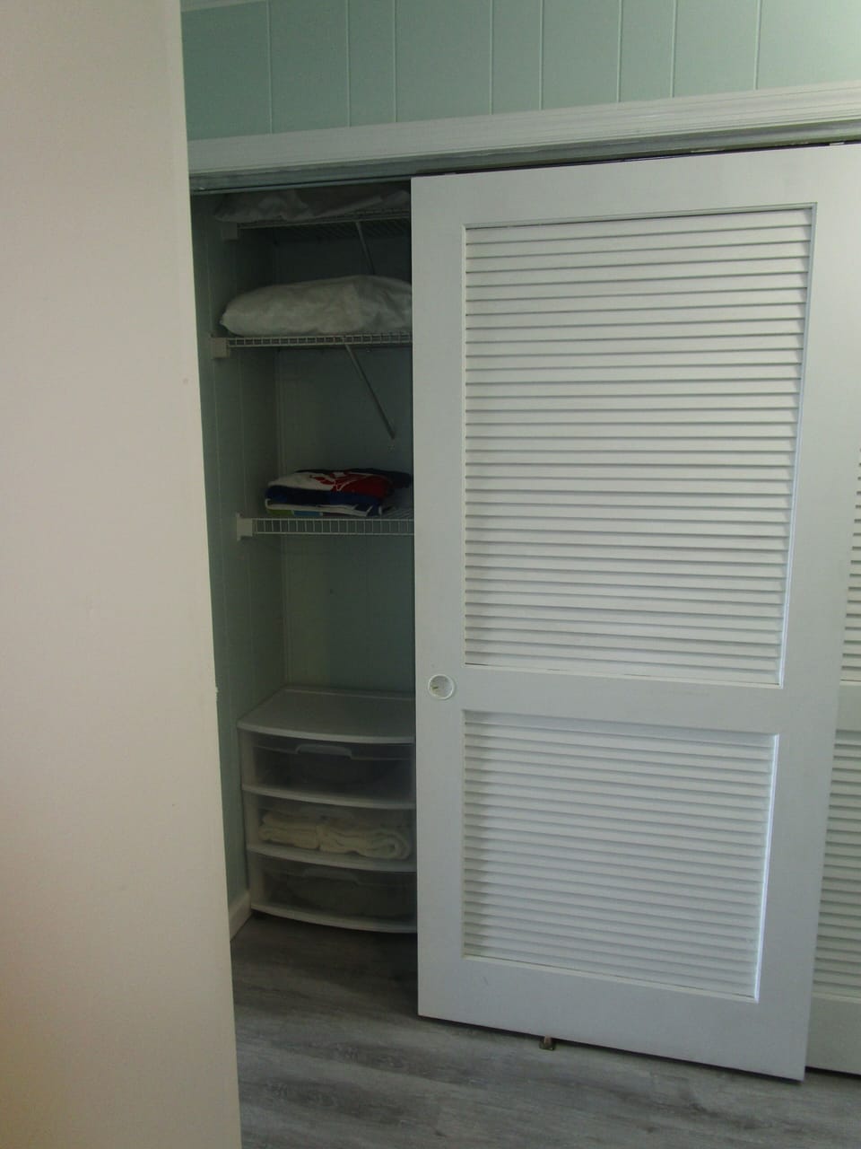 Large closet in the hall for storage.