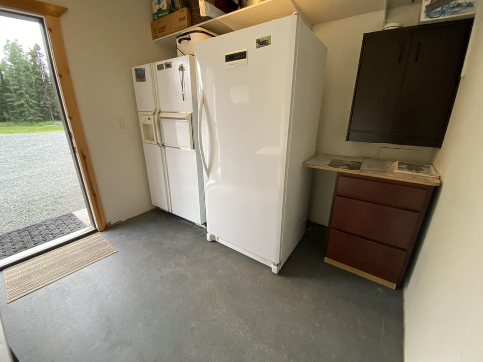 Extra side x side refrigerator/freezer and large upright freezer