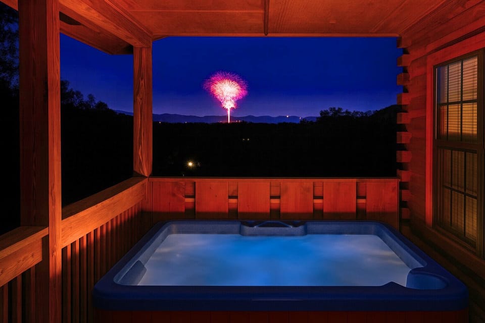 Dollywood fireworks from Hot Tub deck