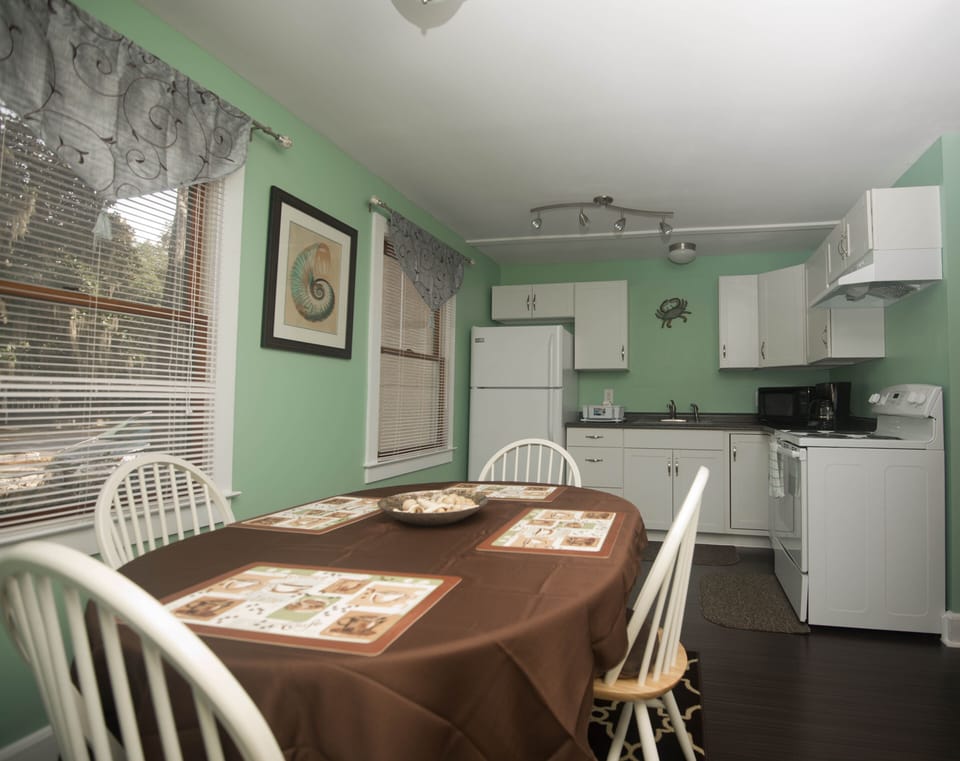 kitchen and dining area from back door