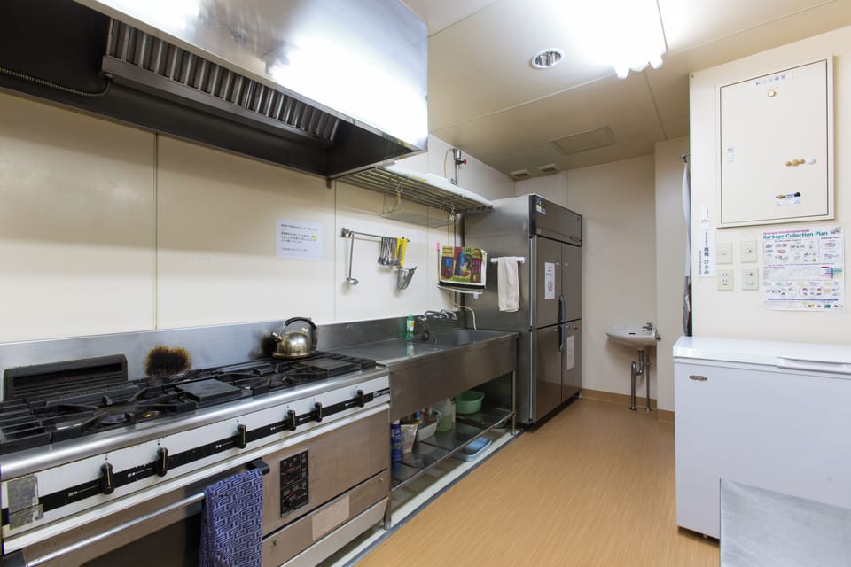 Mini-fridge, microwave, oven, stovetop