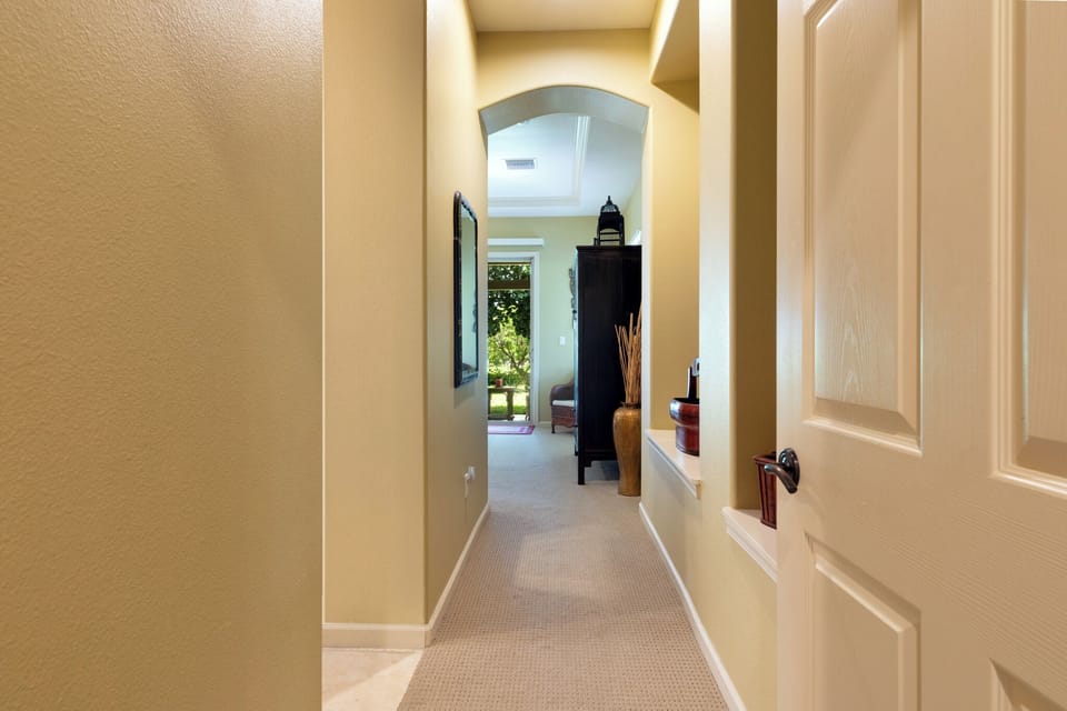 Entry to master bedroom; master bath on left.