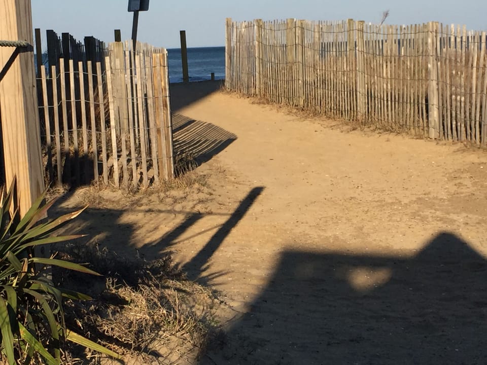 off to the beach