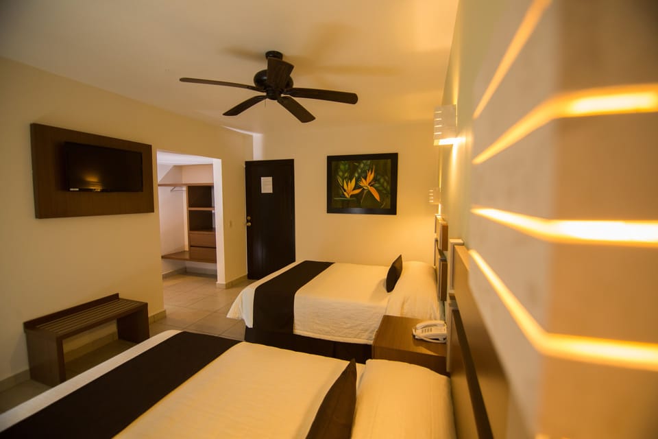 Executive Room, 2 Double Beds, Interior View | In-room safe, desk, soundproofing, iron/ironing board (on request)