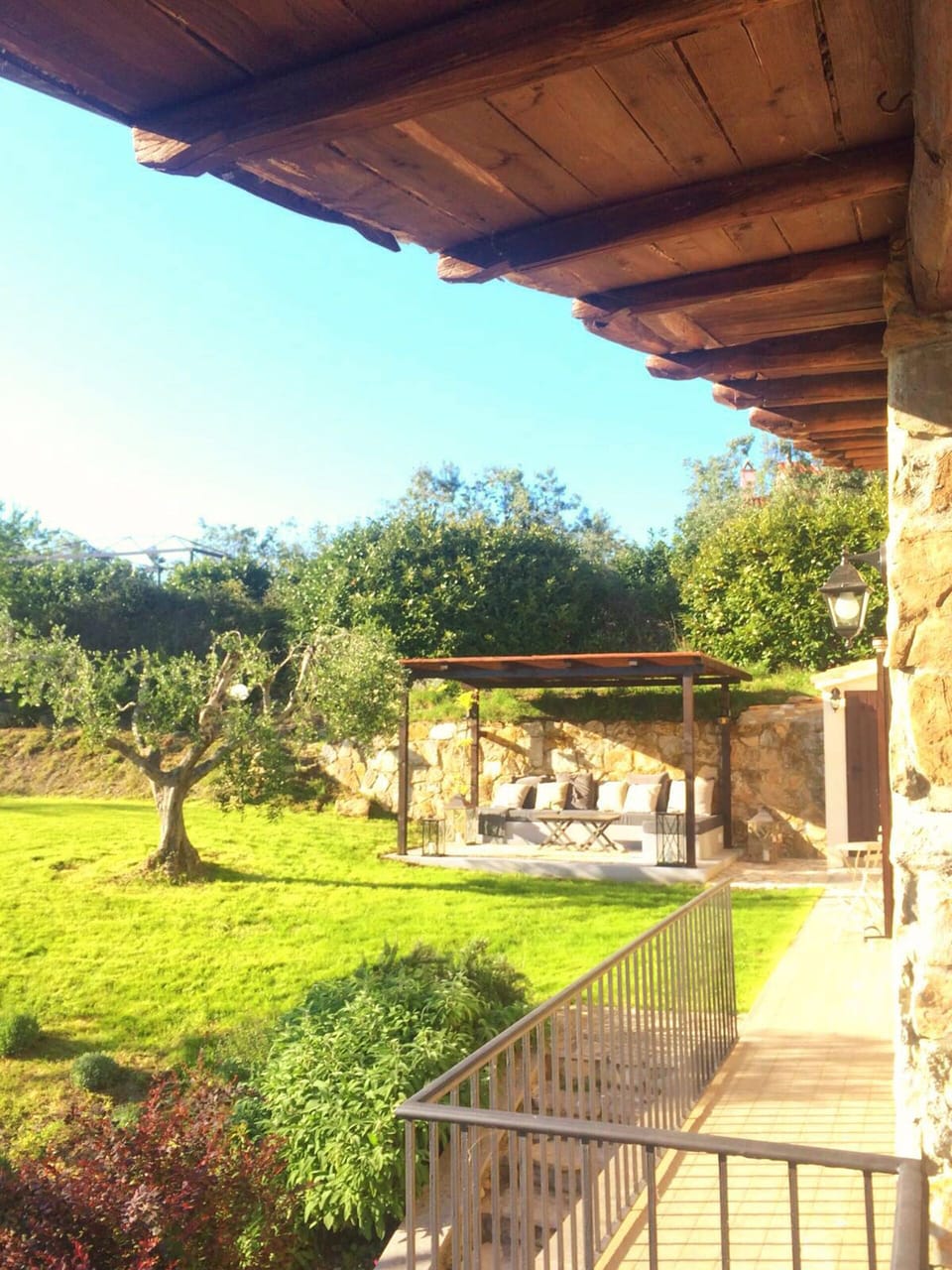 Ground Terrace Leading to Garden and Pergola