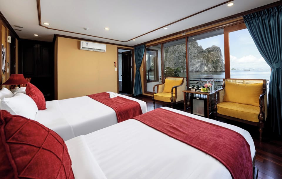 Royal Triple Room, Balcony, Bay View | Premium bedding, minibar, in-room safe, desk